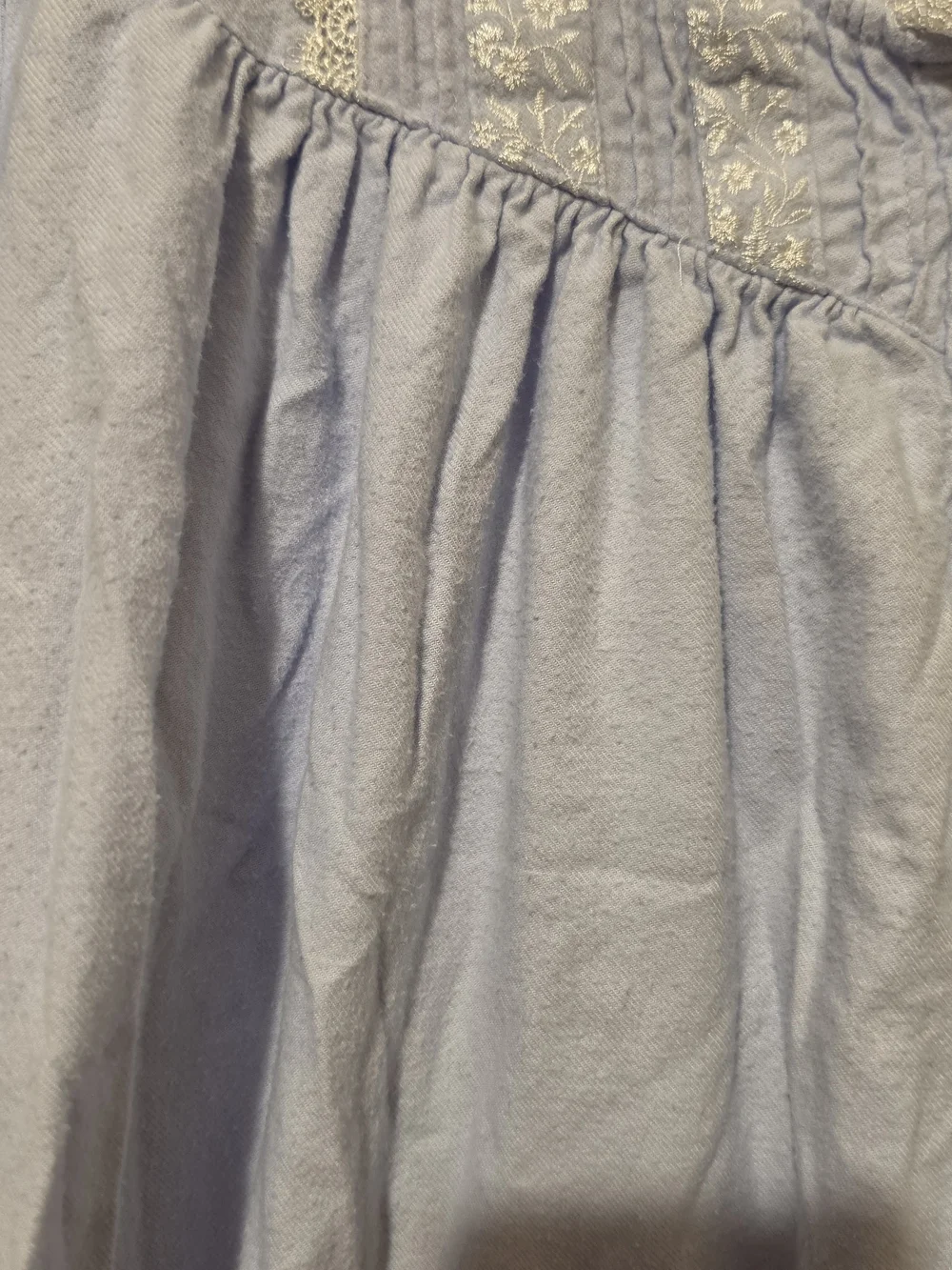 Eileen West Light Blue Cotton Flannel Long Sleeve Ballet Nightgown Size M READ